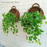 Flower Planter Wall Hanging Wicker Rattam Basket Garden Vine Pot Plants Holder Garden Plants