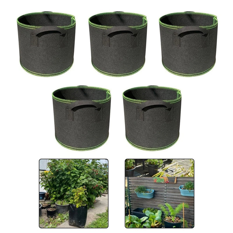 5 pcs black plant grow bags for garden flowers vegetables and courtyard Garden Plants
