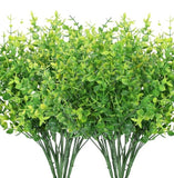 Whonline 10 Pack Boxwood Stems Artificial Flowers for Outdoors Bright Green P... Green Plant