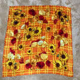 GUCCI Scarf Flower Sunflower Orange Large Size Silk Sunflower