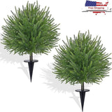 2 Pack Artificial Norfolk Pine Bushes UV Resistant Indoor Outdoor Decor New Green Plant