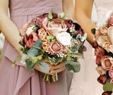 Mauve Burgundy Bridal Bridesmaid Bouquets Sola Wood Blush Pink Wedding Nosegay Bouquet