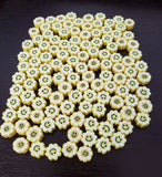 70pcs Yellow Polymer Clay Sunflower Spacer Smiling Beads For DIY Sunflower