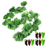 12 Strands 90 ft Artificial Fake Grape Vines with 9 Strings Grapes, Hanging P... Green Plant