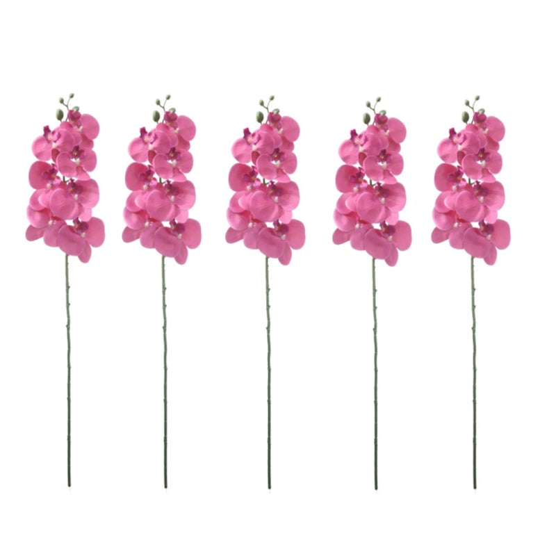 Artificial Phalaenopsis Orchid Stems 5 Pack for Creative Floral Design Green Plant