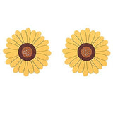 Sunflower Drink Coasters 2 Pack, Silicone Coasters for Drinks, Flower Soft Sunflower