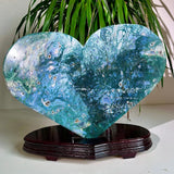 24.69LB Natural beautiful green aquatic plant heart-shaped crystal specimen Green Plant