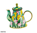 KELVIN CHEN Enamel Mini Copper Handpainted Teapot-Calla Lilies Lily Flower Lily