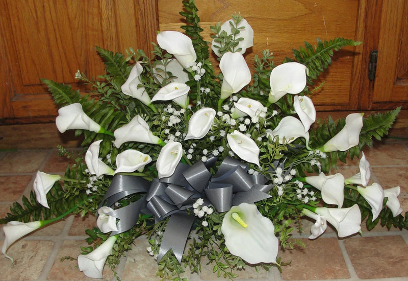 4 Calla Lily Table Centerpieces Silk Flowers Petite Bouquet to Match Altar Arrg Bouquet