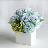 Flores artificiales hortensias en florero ceramica decoracion hogar elegante Hydrangea
