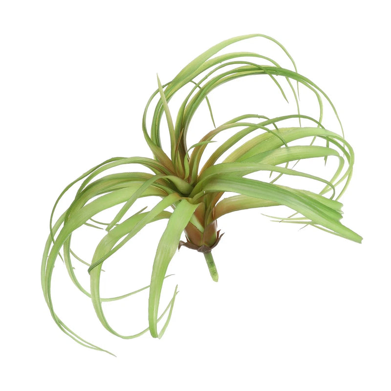 Artificial pineapple grass succulent plant with long green strappy leaves, faux stem base