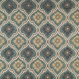 TEAL IVORY FLORAL TRELLIS CHENILLE UPHOLSTERY BROCADE FABRIC (56 in.) BTY Flowering Plants
