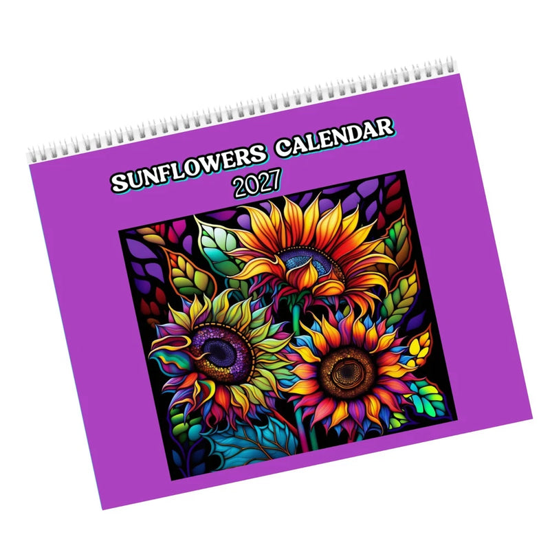 Sunflowers Calendar 2027: 12 Different Images, Floral, Hand Designed Sunflower