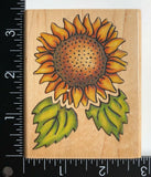 Rubber Stampede Sunflower Flower Designs 770F Wood Mounted Rubber Stamp Sunflower