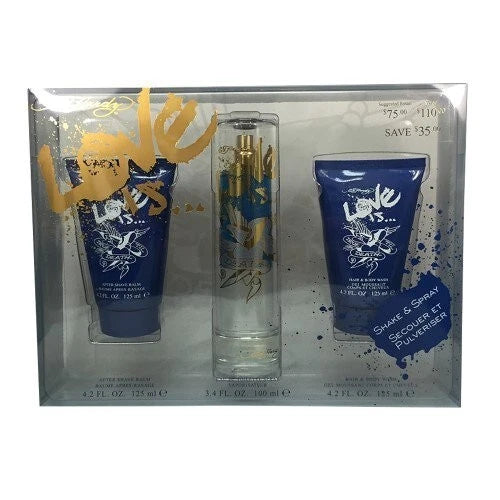 Ed Hardy Love is Christian Audigier 3pc Set  EDT Men 3.4 oz 100ml New in box EDT