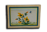 Yellow Lily Floral Handmade Miniature Flower Painting 5 x 6.5 in 