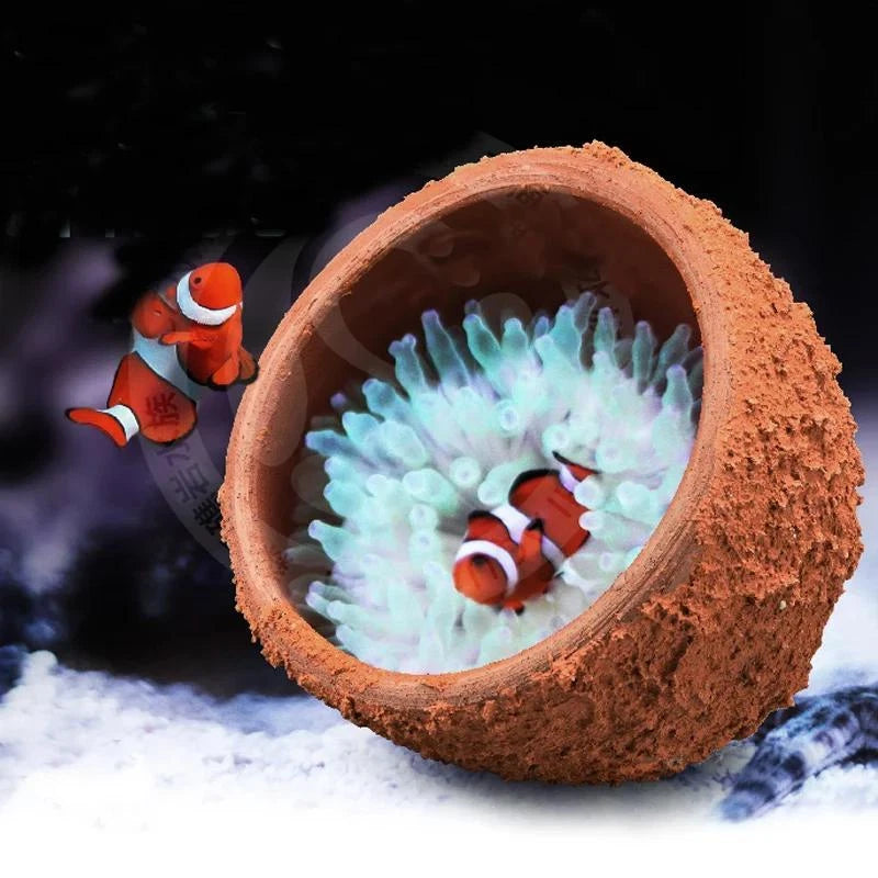 Hand Made Aquarium Reef Tank Plants Anemone Nest Running Away Clay Live Rock Anemone