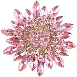 Rhinestone Sunflower Brooch Pins Red/Pink/Black/Purple/White Flower Brooch Elega Sunflower
