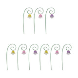 9pcs Lily of The Valley Flower Stakes Flower Arrangement Lawn Stakes Patio Stake Lily