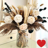 100 Pcs Artificial Flowers Arrangement Vase Included Dried Pampas Decor Pampas Grass