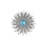 Rhinestone Sunflower Brooch Red Blue White Crystal Flower Brooch Vintage Crystal Sunflower