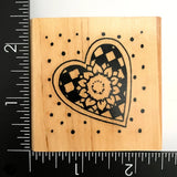 Anita's Dot Checked Checkered Dot Sunflower Flower Heart Box Rubber Stamp Sunflower