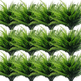 20 Pack UV Resistant Artificial Boston Fern Plants for Indoor Outdoor Decor Green Plant