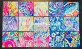 Set of 10 Lilly P. 5x5 Inch Fabric Squares Flowering Plants