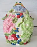 Flowers & Berries Cookie Jar Hydrangeas Blueberries Raspberries Hydrangea