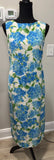 Talbots 100% Silk Floral Sheath Dress Blue Hydrangea Cottagecore Garden 4 Petite Hydrangea