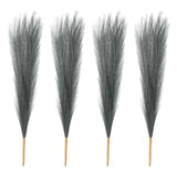 4 Pcs 17 Inch Faux Pampas Grass Artificial Boho Decor Gray Pampas Grass