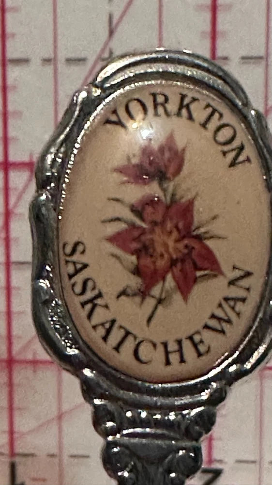 Yorkton Saskatchewan Prairie Lily Flower AALCO Saskatchewan Souvenir Spoon Lily