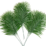12pcs Artificial Palm Leaves Tropical Plants Faux Fake Palm Fronds Plant Green Green Plant