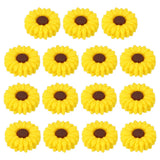 20mm Silicone Flower Beads, 15 Pcs Sunflower Bead, Yellow Brown Sunflower