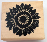 Vintage Wood/Rubber Stamp Sunflower Burst Spring Flower Sunflower