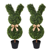 36" Artificial Bunny Topiary Trees for Easter(Set Of 2) Green Plant