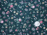 1/2 YD VINTAGE DK. GREEN ROSE FLOWERS ANTIQUE QUILT DOLL CRAFT #4534 Flowering Plants