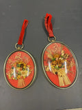 Vtg 70s Cideart Glass Convex Frame Dried Natural Flower Bouquet made in Belgium Dried Flower