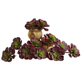 6" BURGUNDY SILK SUCCULENT PLANTS ARTIFICIAL ACCENT HOME DECOR ~ (SET of 12) Green Plant