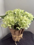 New! Realistic Looking Faux Artificial Green White Potted Hydrangea Fake Plant Hydrangea