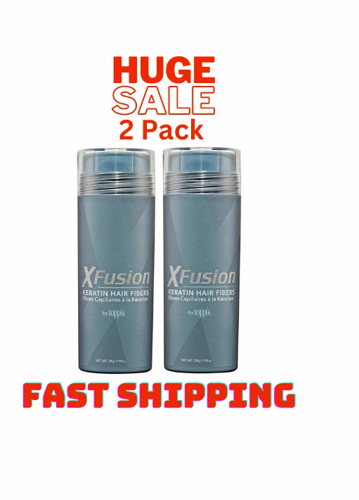 2 XFusion Keratin Hair Fiber Fiber 28g_Black_Dark/Med/Light Brown_Fast Shipping_ Bouquet
