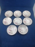 Royal Court China Pink Carnation Japan 5 1/2" Berry Dessert Bowls Set of 8 Carnation