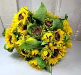 33-Life Like Silk Sunflowers 5-Bundles of 6 + 3 Extra Sunflower