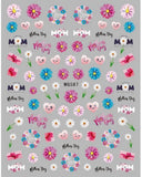 Carnation Nail Sticker Flower Rose MOM Love Family Party Nail Decal Carnation