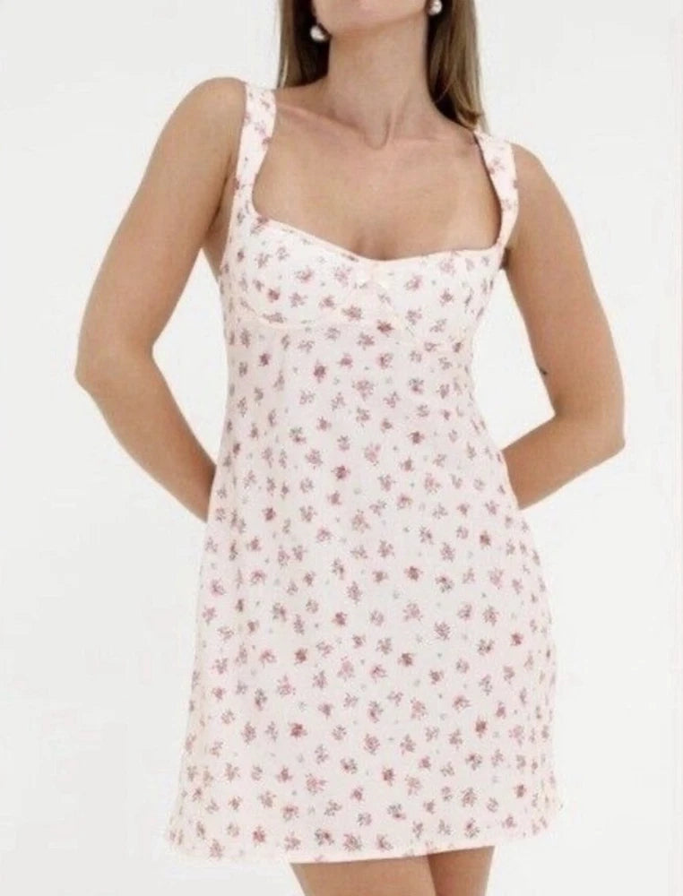 Rumored Loverboy Women's Mini Dress Size S Pink Candied Carnation Fairy Feminine Carnation