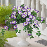 Artificial Fake Flowers Plants for Outdoor Decoration, 2PCS Faux Petunias Sil... Flowering Plants