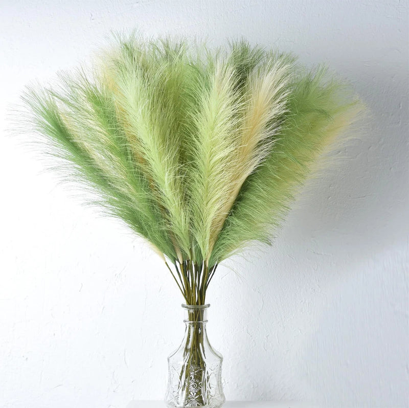 Green Pampas Grass Decor23Inch 12pcs Faux Pampas Grass Bouquets Artificial Pa... Pampas Grass