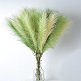 Green Pampas Grass Decor23Inch 12pcs Faux Pampas Grass Bouquets Artificial Pa... Pampas Grass