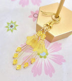 Bell Flower Earrings - Sunflower Yellow and Gold Sunflower