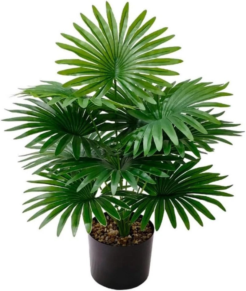 Artificial Palm Leaf Plant Green Decor Simulated Bonsai Potted Plant Decoration Green Plant